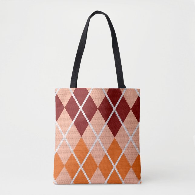 Realistic Argyle Cloth Tote Bag (Front)