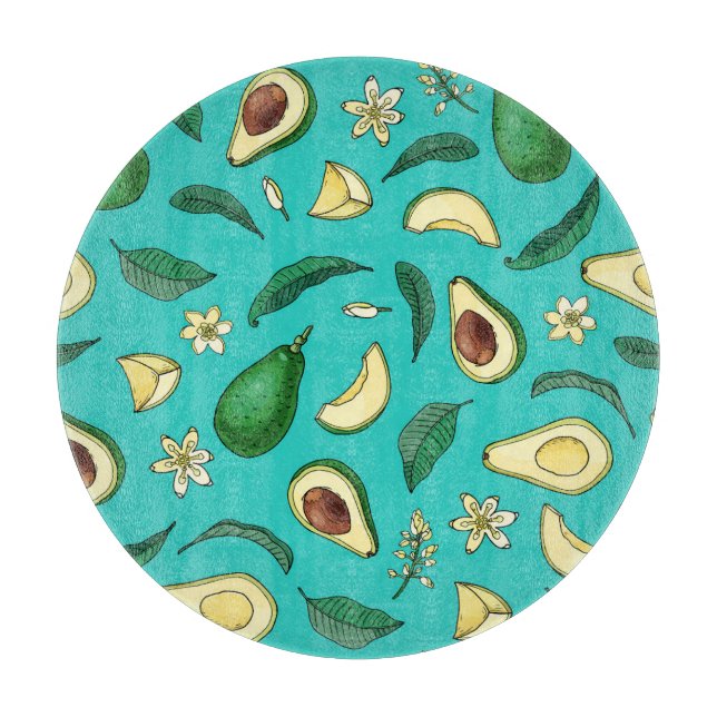 Realistic Avocado: Summer Food Pattern Cutting Board (Front)