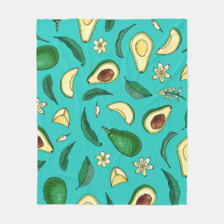 Realistic Avocado: Summer Food Pattern Fleece Blanket