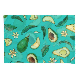 Realistic Avocado: Summer Food Pattern Pillowcase