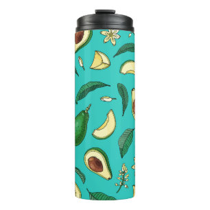 Realistic Avocado: Summer Food Pattern Thermal Tumbler