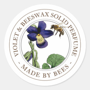 Realistic Bee and Violet Lip Gloss Editable Label