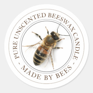 Realistic Bee Beeswax Candle Editable Label