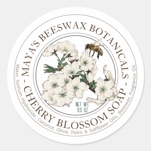 Realistic Bee Beeswax Scented Soap Product Label (Front)