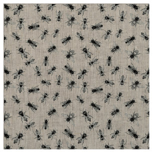 Realistic Bee Colony Illustrated Fabric