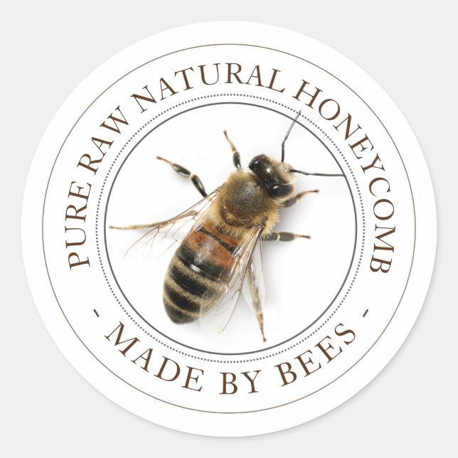 Realistic Bee Honeycomb Editable Label (Front)