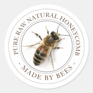 Realistic Bee Honeycomb Editable Label