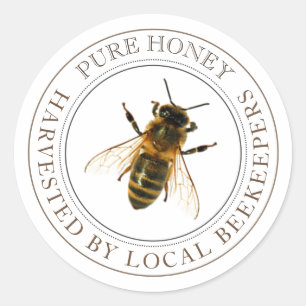 Realistic Bee Local Honey Label