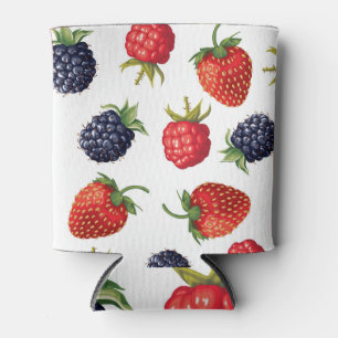 Realistic Berries Delicious Seamless Pattern Can Cooler