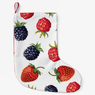 Realistic Berries Delicious Seamless Pattern Small Christmas Stocking