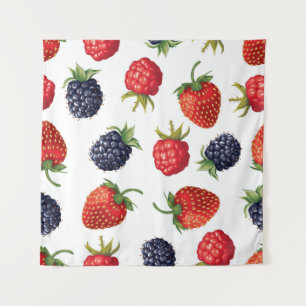 Realistic Berries Delicious Seamless Pattern Tapestry