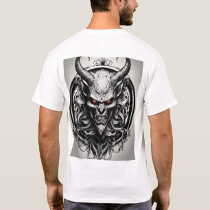 Realistic Black and White Satanic Logo - Circular  T-Shirt