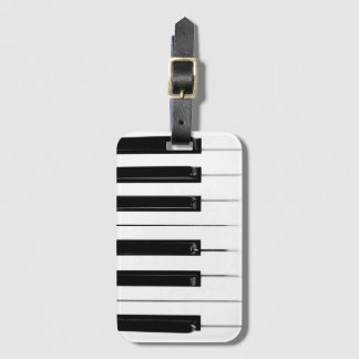Realistic Black White Piano Keyboard Keys Luggage Tag