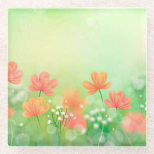 Realistic Blurred Spring Background-52374 Glass Coaster