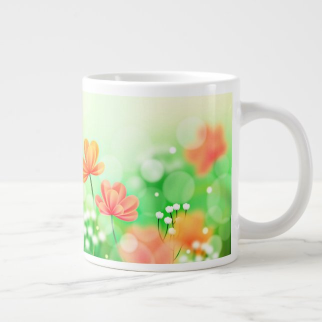 Realistic Blurred Spring Background-52374 Large Coffee Mug (Right)