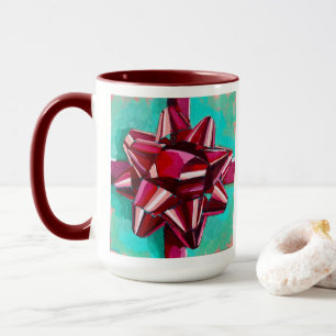 Realistic Bow Painting - Holiday Decor Mug