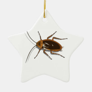 Realistic Brown Cockroach Insect Ceramic Tree Decoration