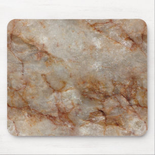 Realistic Brown Faux Marble Stone Pattern Mouse Mat