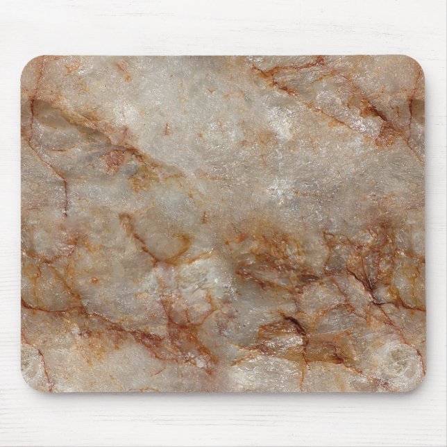 Realistic Brown Faux Marble Stone Pattern Mouse Mat (Front)
