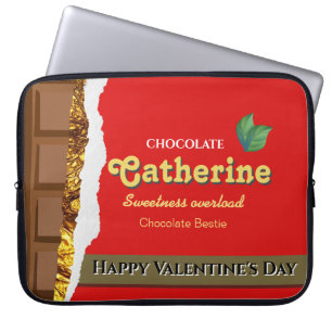 Realistic Brown & Red Valentines Chocolate Funny Laptop Sleeve