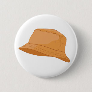 Realistic Bucket Hat 6 Cm Round Badge