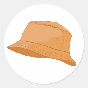Realistic Bucket Hat Classic Round Sticker