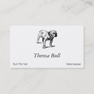 Realistic Bulldog Face Professional Profile Business Card