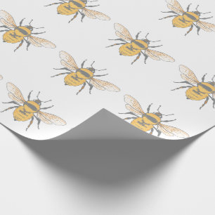 Realistic Bumblebee Wrapping Paper