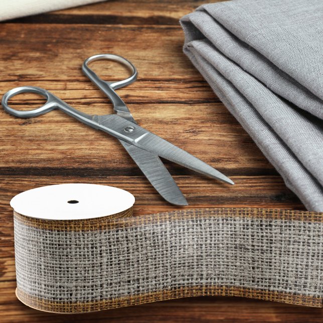  Realistic Burlap Texture Simple Chic Rustic Taupe Grosgrain Ribbon (Creator Uploaded)
