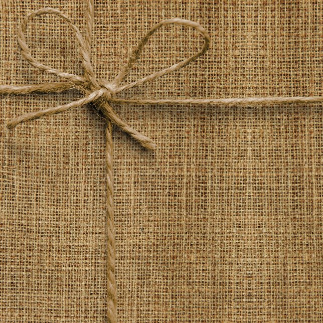 Realistic Burlap Texture Simple Rustic Light Brown Wrapping Paper (Creator Uploaded)