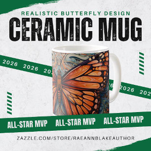 Realistic Butterfly Design Ceramig Mug