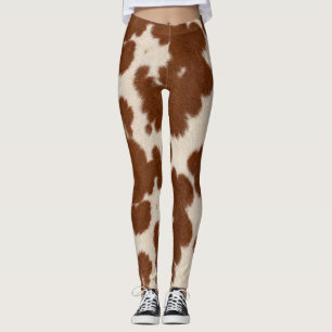 Realistic Calf Hide Pattern Leggings