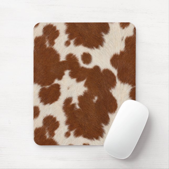 Realistic Calf Hide Pattern Mouse Mat (With Mouse)