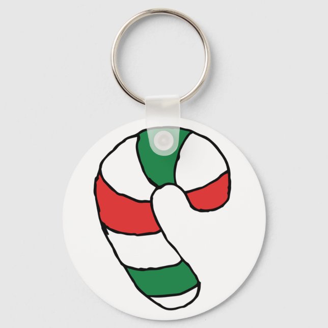 Realistic Candy Cane Drawing Candy Cane Drawing Key Ring (Front)