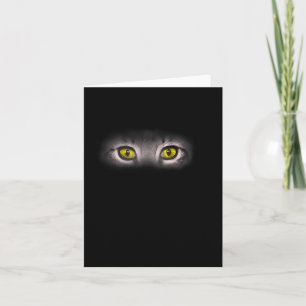 Realistic Cat Eyes Kitty Feline Graphic Art Black Card