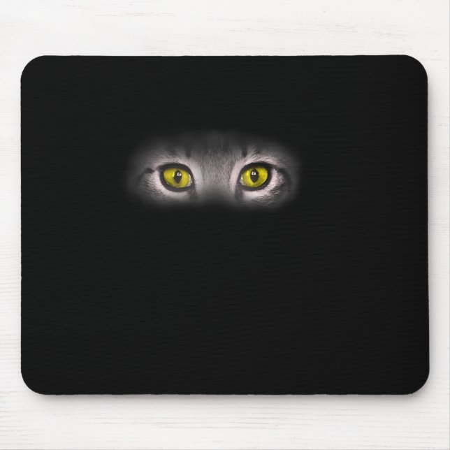 Realistic Cat Eyes Kitty Feline Graphic Art Black  Mouse Mat (Front)