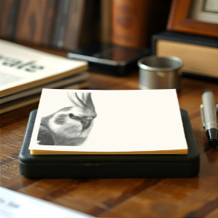 Realistic Cockatiel Portrait Bird Illustration Post-it Notes