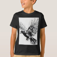 Realistic Crow Pencil Drawing Sticker