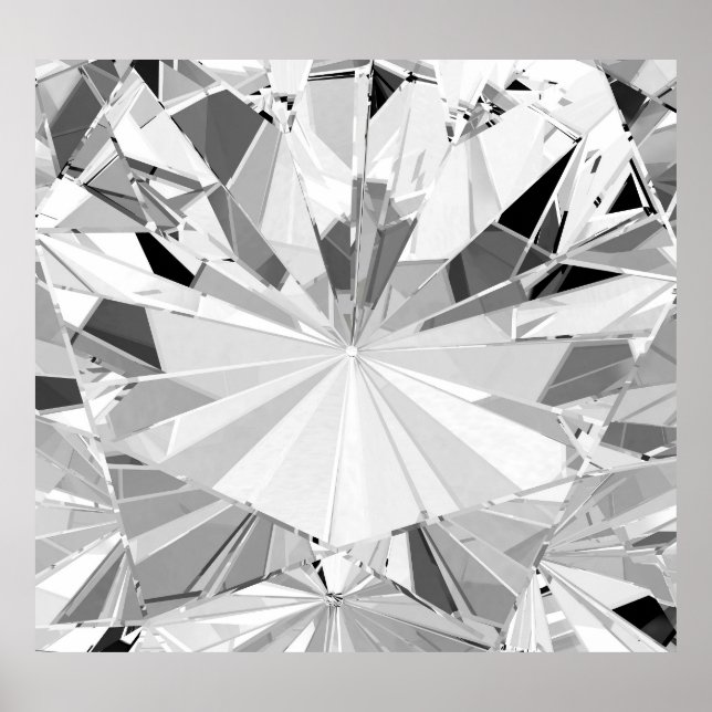 Realistic Diamond: 3D Texture Close-Up Poster (Front)