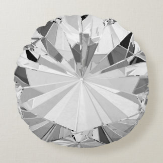 Realistic Diamond: 3D Texture Close-Up Round Cushion