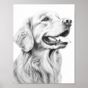 Realistic Dog Adult Colouring Poster