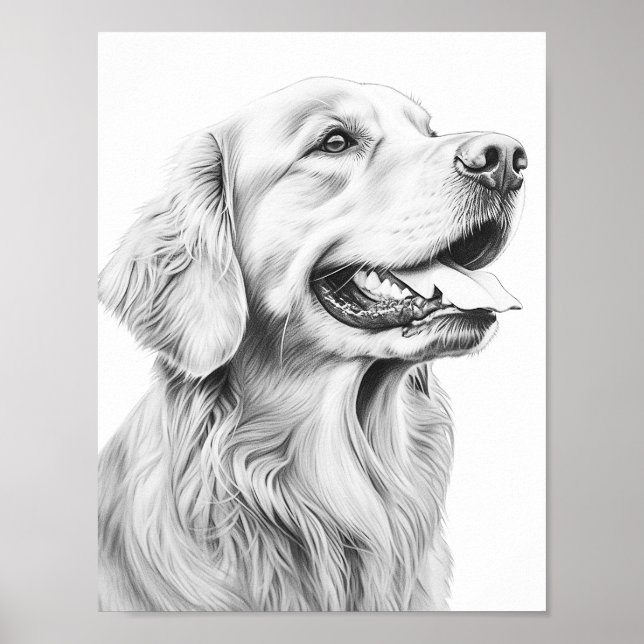 Realistic Dog Adult Colouring Poster (Front)