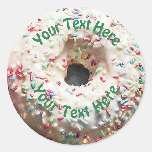 Realistic Doughnut with Rainbow Sprinkles Classic Round Sticker (Front)