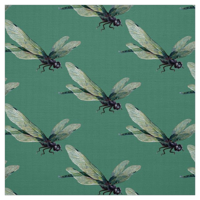 Realistic Dragonfly Polyester Poplin Fabric (Swatch)