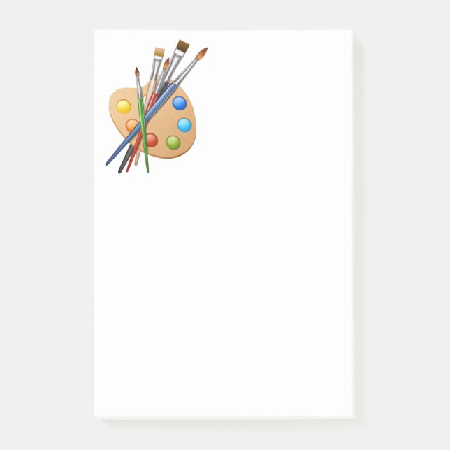 Realistic Drawing Artist Palette Post-it Notes (Front)