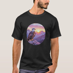 Realistic Eagle on Rock – Majestic Wildlife Scene T-Shirt