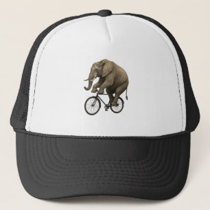 Realistic Elephant on a Bike – Funny Animal Design Trucker Hat