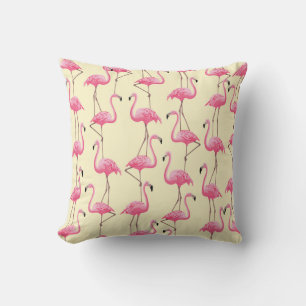 Realistic Flamingo Bird Vertical Pattern Cushion