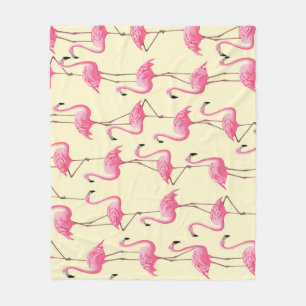 Realistic Flamingo Bird Vertical Pattern Fleece Blanket
