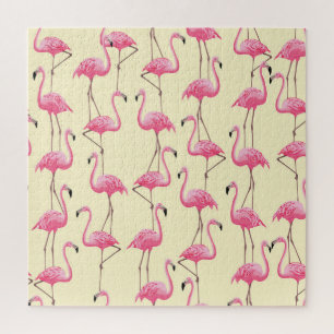 Realistic Flamingo Bird Vertical Pattern Jigsaw Puzzle